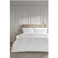 Catherine Lansfield 'Satin Stripe' 300 Thread Count Duvet Set in White | Size: Single