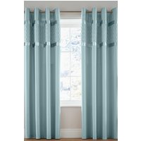 Catherine Lansfield 'Sequin Cluster' Lined Eyelet Curtains in Blue | Size: 168 cm width x 229 cm drop