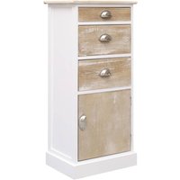 Berkfield Home Side Cabinet 38x28x86 cm Paulownia Wood in White | Size: 38 x 28 x 86 cm