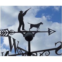 Poppyforge Shooting Scene Weathervane - Solid Steel - W61 x H88 cm - Black