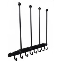 Poppyforge Wall Fixing Boot Rack - Wellie Stand - Steel - L7.6 x W36.8 x H53.3 cm in Black