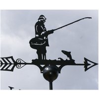 Poppyforge Fisherman Weathervane - Solid Steel - W61xH88 cm - Powder Coated Black