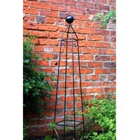 Poppyforge Cleo 6Ft Obelisk, Plant Support, Steel - L32 x W32 x H182.9 cm - Black