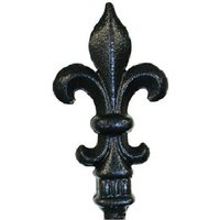 Poppyforge Fleur De Lys Top - Decorative Top for Garden Plant Support Solid Steel in Black