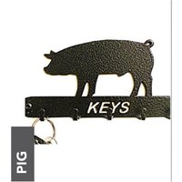 Pig Key Holder Rack Solid Steel W15 x H9 cm