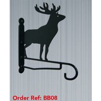 Poppyforge Stag Feature Bracket - Hanging Basket Holder - Steel - H33 cm - Black