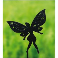 Poppyforge Small Fairy on Stake - Garden Ornament - Solid Steel - H30 cm - BM/RtR in Black