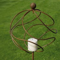 Poppyforge Tangle Ball on 4Ft Stem W/ Candle Holder/Hook - Plant Support - BM/RtR in Brown