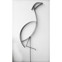 Poppyforge Heron Garden Art - Steel, W38.1 x H111.8 cm - Bare Metal/Ready to Rust in Black