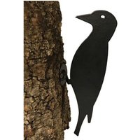 Poppyforge Woodpecker on Base, Steel, W45.7 x H121.9 cm, Bare Metal/Ready to Rust in Black