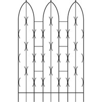 Poppyforge Double Gothic Screen Bare BM/RtR - Steel - L2 x W58 x H180 cm in Black