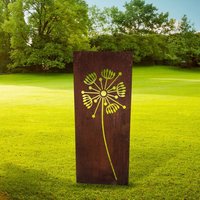 Poppyforge Dandelion Garden Screen Small BM/RtR - Steel - W35.5 x H116.4 cm in Brown