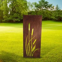 Poppyforge Bulrush Garden Screen Small BM/RtR - Steel - W35.5 x H116.4 cm in Brown