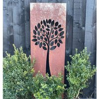 Poppyforge Tree Garden Screen Small BM/RtR - Steel - L124 x W35.5 x H116.4 cm in Brown