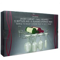 Original Products Vinology Undercabinet Bottle & Glass Rack in Silver