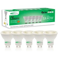 GU10 LED Bulbs Natural 4.4W 350lm 40W Halogen Replacement Pack 5