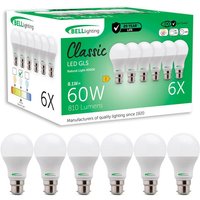 B22 LED Bulb Natural 8.1W 810lm Bayonet Cap Non Dimmable Light Pack 6