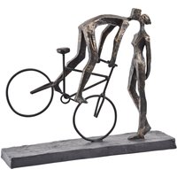 Libra Interiors Antique Bronze Kissing Couple On Bike Sculpture
