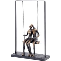 Libra Interiors Couple Sitting on Swing Bronze Figurative Sculpture