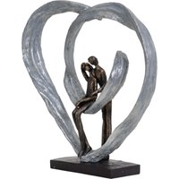 Libra Interiors Love Sculpture In Circular Heart in Silver