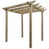 Rowlinsons Pergola - Timber - L240 x W240 x H276 cm - Natural in Brown