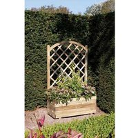 Rowlinsons Rectangular Planter & Lattice - L42 x W90 x H138 cm in Brown