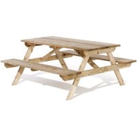 Rowlinsons 5ft Picnic Bench - L150 x W150 x H70 cm in Brown
