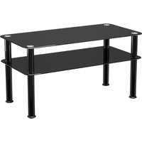 AVF Classic 80 x 40cm Glass Coffee Table in Black | Size: A