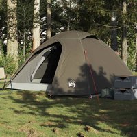 Berkfield Home Camping Tent Dome 4-Person Brown Waterproof