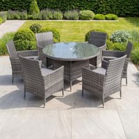 Charles Bentley Garden Outdoor 6 Piece Rattan Dining Set Grey