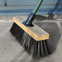Charles Bentley Charnwood 14" Heavy Duty PVC Broom Garden Wood in Black