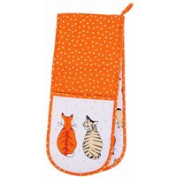 Christmas Cats Waiting Animal Print Double Oven Glove