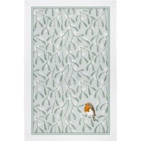 Ulster Weavers 'Mistletoe & Robin' Festive Graphic Print 100% Cotton Tea Towel in Green