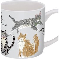 Ulster Weavers 'Feline Friends' Animal Print New Bone China Mug in Grey