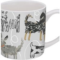 Ulster Weavers 'Dog Days' Animal Print New Bone China Mug in Grey