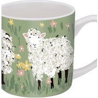 Ulster Weavers 'Woolly Sheep' Animal Print New Bone China Mug in Green