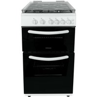 Statesman Double Oven Gas Cooker with Glass Lid in White