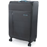 Pierre Cardin Soft Shell Wheeled Hold Suitcase Lightweight Long Haul Travel Luggage in Charcoal | Size: Medium