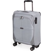 Gino Ferrari Omis Premium 22" Lightweight Soft Shell Suitcase Wheels Cabin Luggage in Grey | Size: Small