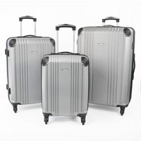 Gino Ferrari Business Travel Hard Shell Suitcase - Lightweight Cabin & Hold Luggage in Silver | Size: Medium