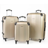 Gino Ferrari Business Travel Hard Shell Suitcase - Lightweight Cabin & Hold Luggage in Gold | Size: Large