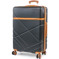 London Fog Eton Hard Shell Suitcase - TSA 8-Wheel Cabin & Hold Luggage (S/M/L) in Black | Size: Medium