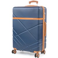 London Fog Eton Hard Shell Suitcase - TSA 8-Wheel Cabin & Hold Luggage (S/M/L) in Navy | Size: Small
