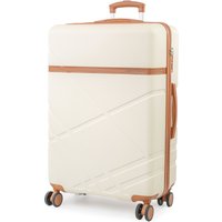London Fog Eton Hard Shell Suitcase - TSA 8-Wheel Cabin & Hold Luggage (S/M/L) in Cream | Size: Small