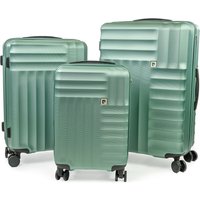 Pierre Cardin Soleil Wheeled Hard Sided 3pc Suitcase Set TSA Luggage Locks Olive in Green | Size: 3 Pack