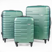 Gino Ferrari Lightweight Hard Shell Suitcases - Wheeled Hold & Cabin Luggage in Light Green | Size: 3 Pack