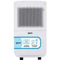 Igenix Portable Dehumidifier, Extracts 12 Litres of Moisture Per Day in White