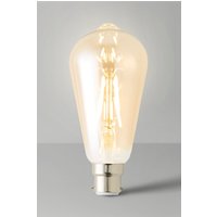ValueLights B22 Pack of 3 4W Amber Filament Pear Shaped Warm White LED Bulbs in Orange