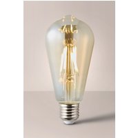 ValueLights E27 Pack of 3 4W Amber Filament Pear Shaped Warm White LED Bulbs in Orange