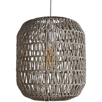 ValueLights Cabral Woven Rope Grey Pendant Ceiling Shade Grey